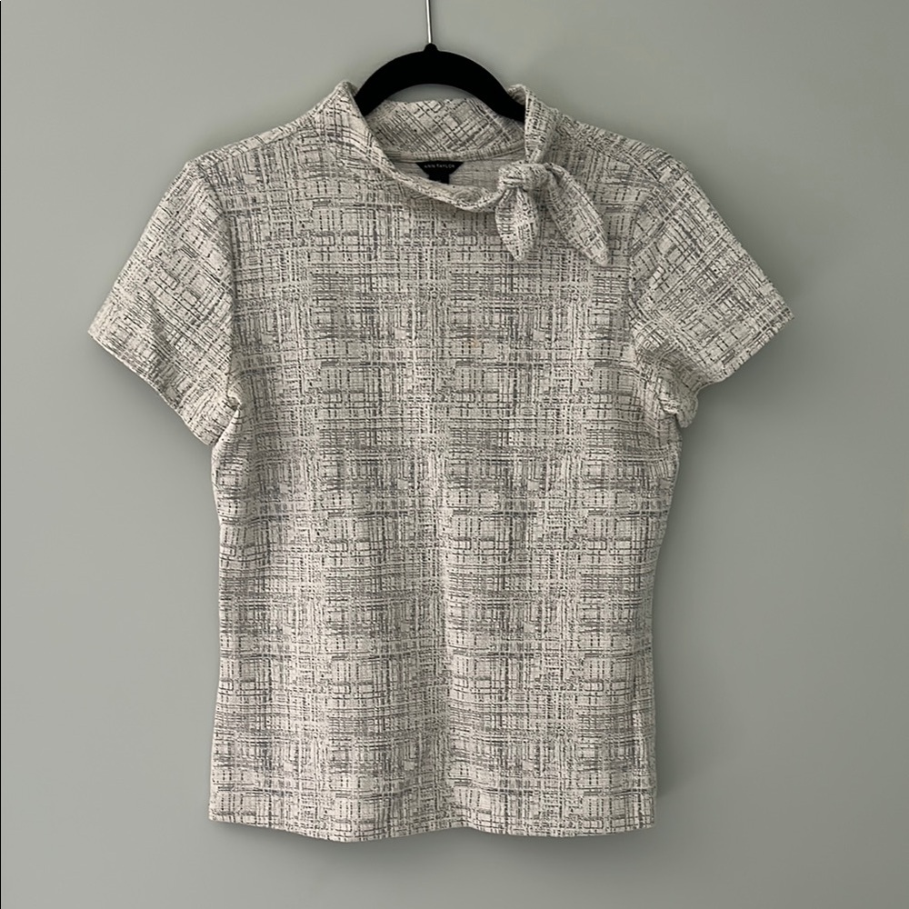 Vintage Gray Textured Blouse